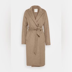 Abercrombie & Fitch Belted Wool Dad Coat Oatmeal Tall Large